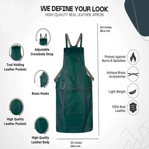 The Riding of Yorkshire Full Grain Green Apron