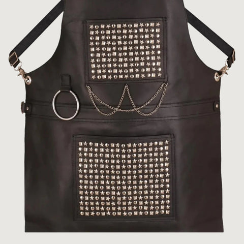 The Bedfordshire Leather Handmade studded bonded Apron