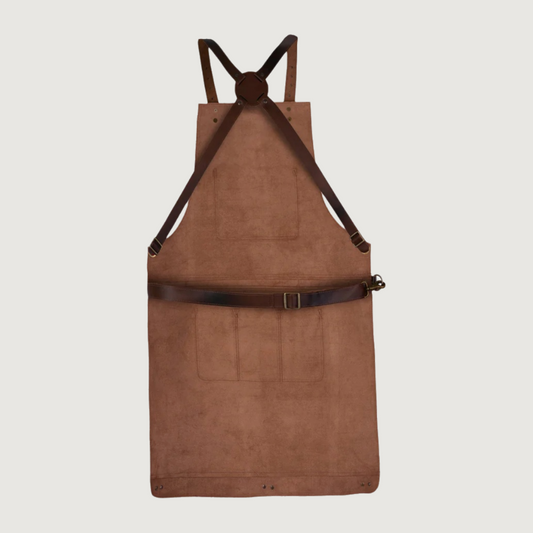The Devon Cognac Brown Full Grain Leather Crossbody Apron