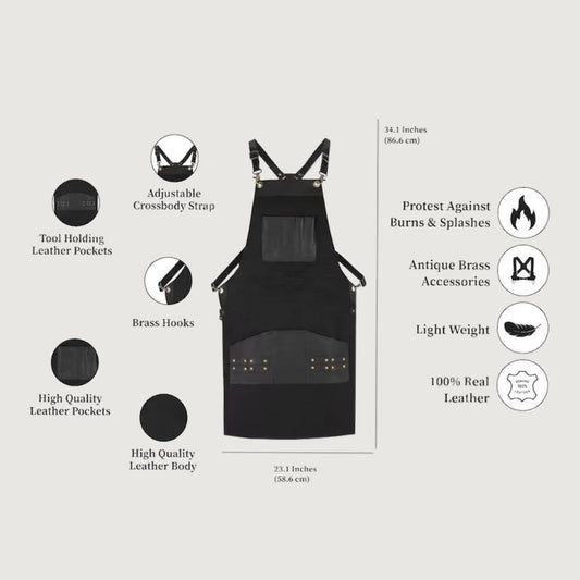 The Bedfordshire Canvas Black Apron