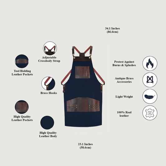 The Bedfordshire Canvas Blue Apron