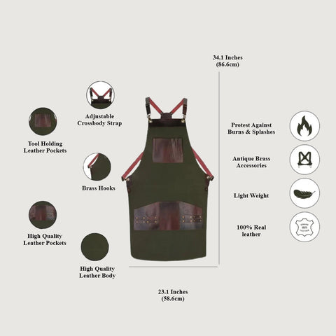 The Bedfordshire Canvas Green Apron