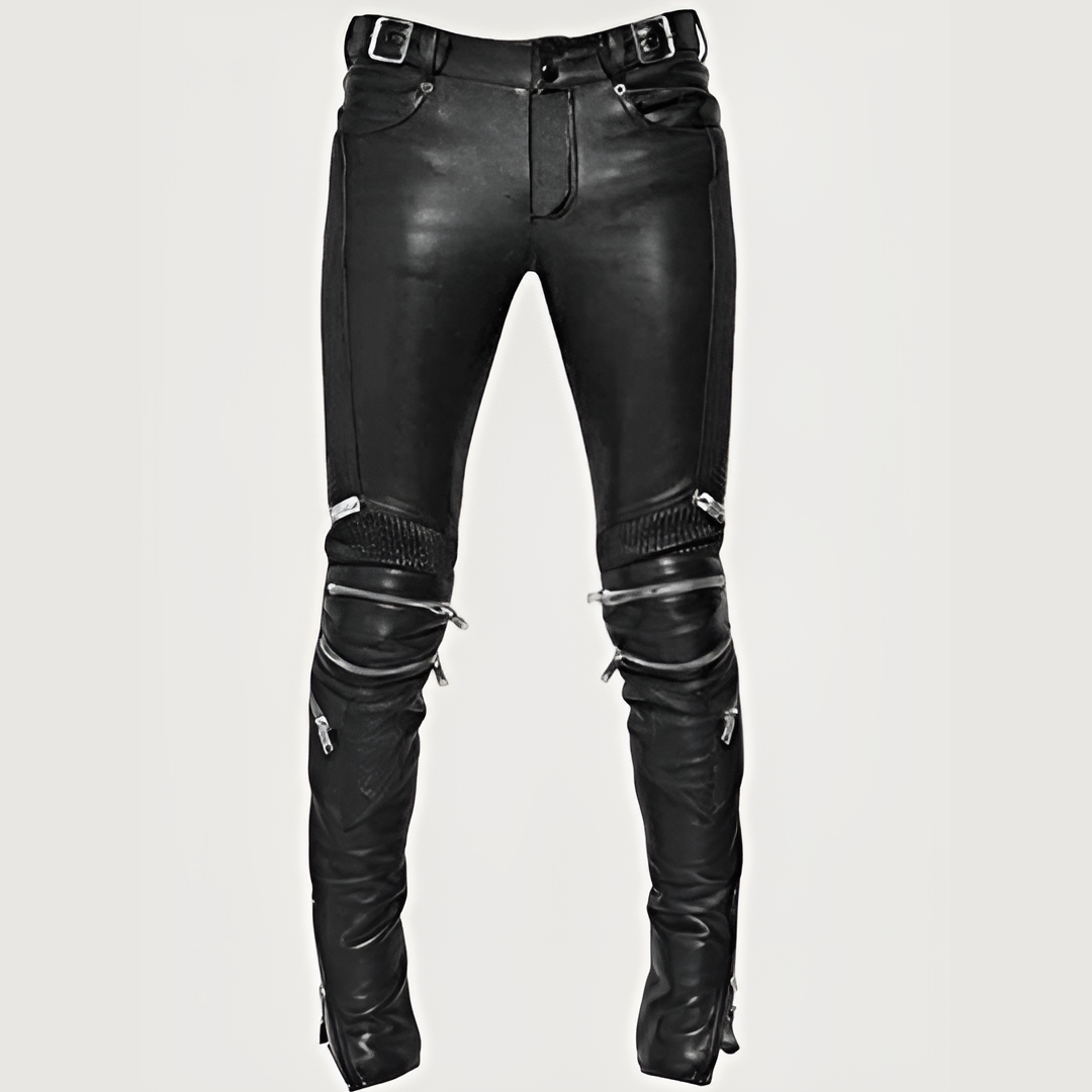 Electric Zipper Mono Leather Pants