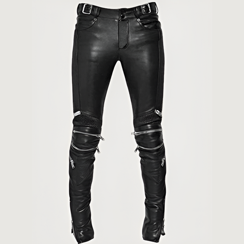 Electric Zipper Mono Leather Pants