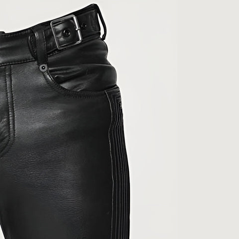 Electric Zipper Mono Leather Pants