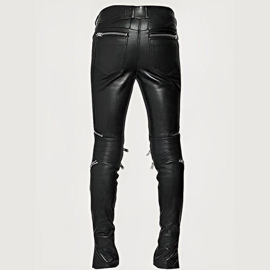 Electric Zipper Mono Leather Pants