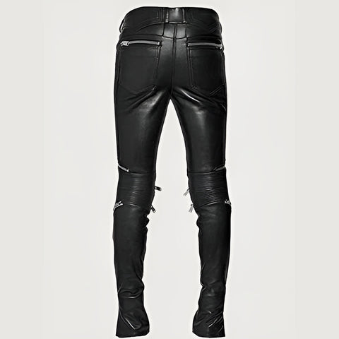 Electric Zipper Mono Leather Pants