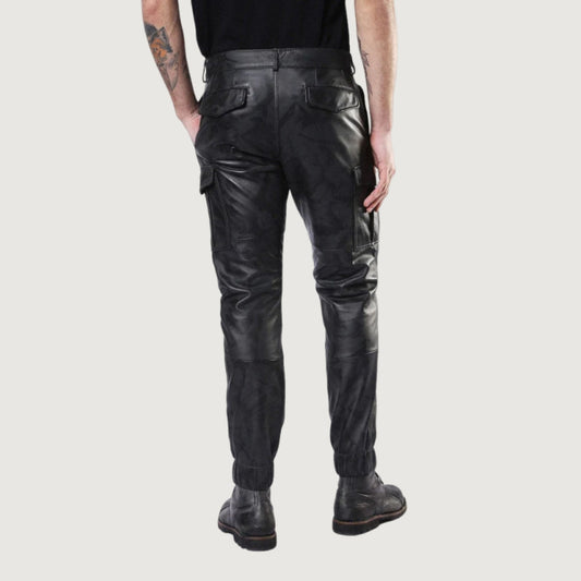 Men's Real Lambskin Leather Pant - Cargo Style