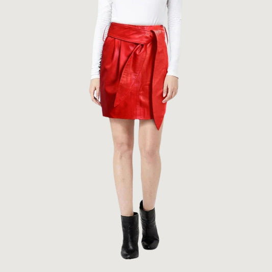 Daisy Ridley Leather Skirt