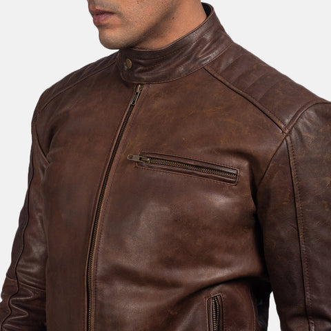 [FS] Dean Brown Leather Biker Jacket