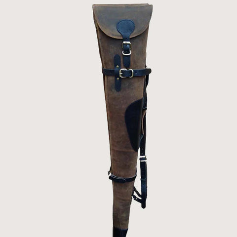 Distressed Brown Double Leather Shotgun Slip, Gift for Hunters