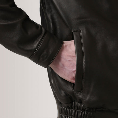 Alfred Brown Leather Bomber Jacket