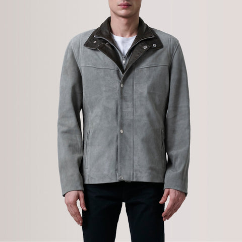 Henrik Grey Suede Cafe Racer