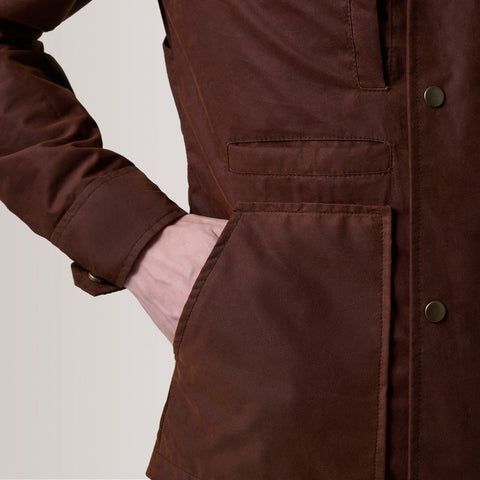 Marlo Brown Canvas Hooded Work Jacket