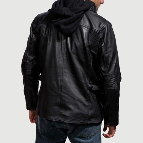 [FS] Moulder Hooded Black Leather Jacket
