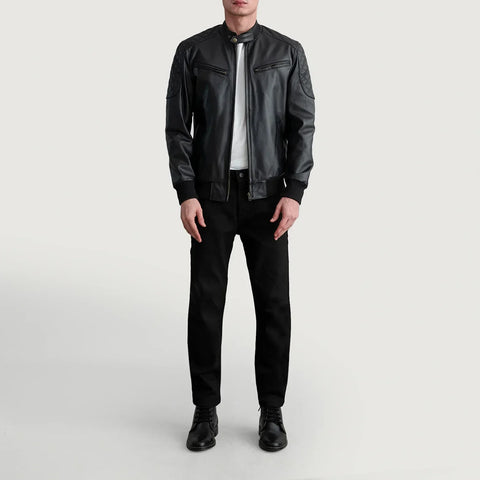 [FS] Sven Black Leather Bomber Jacket