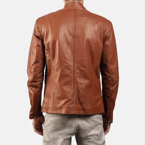 [FS] Ionic Brown Leather Biker Jacket