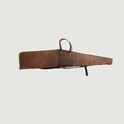 Scoped Leather Rifle Case Distressed Brown