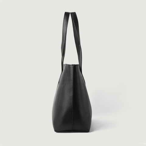 The Bianca Black Leather Tote Bag