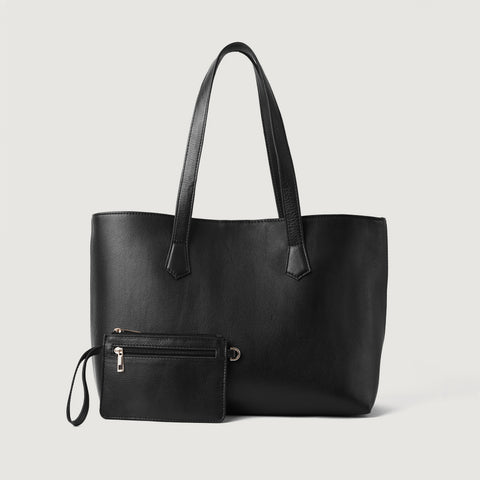 The Bianca Black Leather Tote Bag
