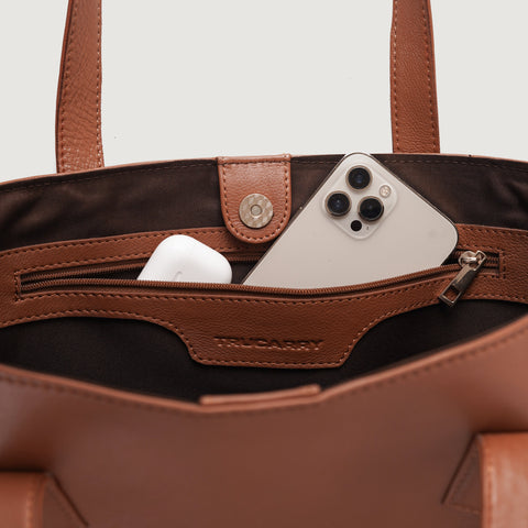 The Bianca Brown Leather Tote Bag