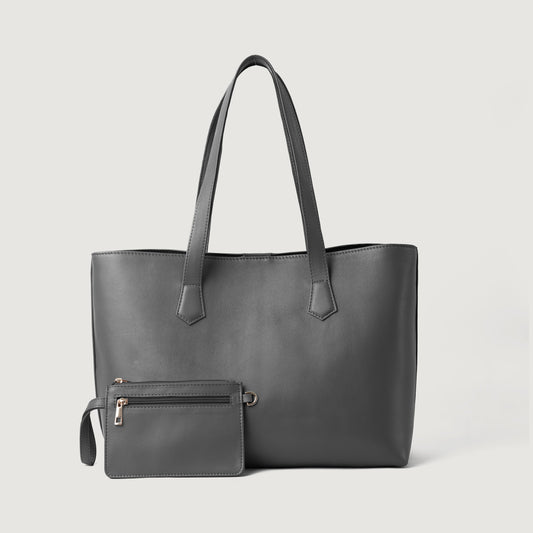The Bianca Grey Leather Tote Bag