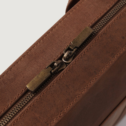 The Captain Vintage Tan Brown Leather Briefcase