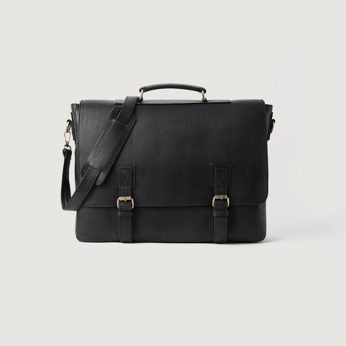 The Cristoph Black Leather Messenger Bag