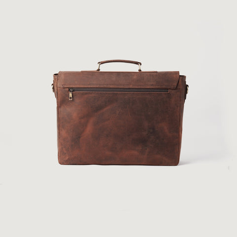 The Cristoph Vintage Distressed Brown Leather Messenger Bag
