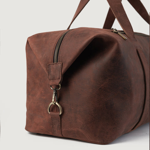 The Dale Duffle Vintage Distressed Brown Leather Duffle Bag