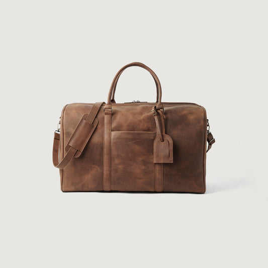 The Darrio Vintage Tan Brown Leather Duffle Bag