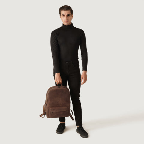 The Philos Vintage Tan Leather Backpack