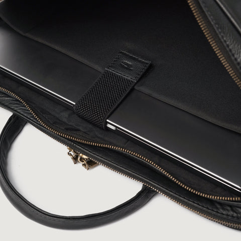 The Preston Black Leather Briefcase