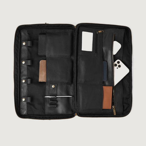 The Preston Black Leather Briefcase