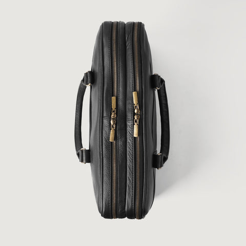 The Preston Black Leather Briefcase