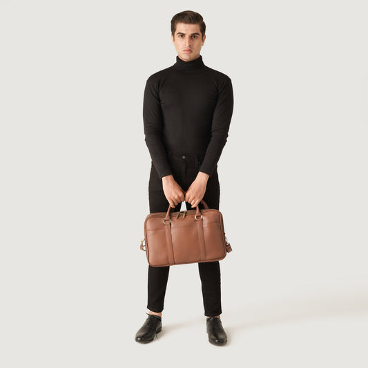 The Preston Brown Leather Briefcase