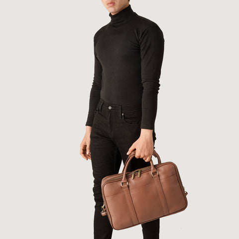 The Preston Brown Leather Briefcase
