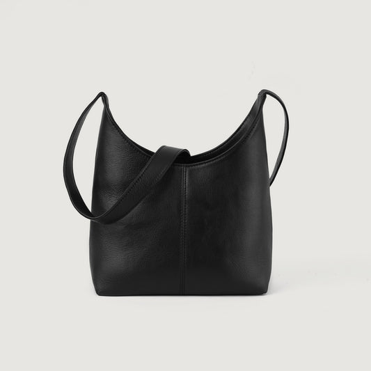 The Stefani Black Leather Hobo Bag