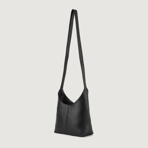 The Stefani Black Leather Hobo Bag