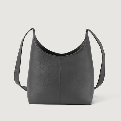 The Stefani Grey Leather Hobo Bag