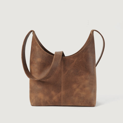 The Stefani Vintage Tan Brown Leather Hobo Bag