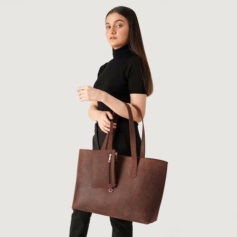 The Bianca Vintage Distressed Brown Leather Tote Bag