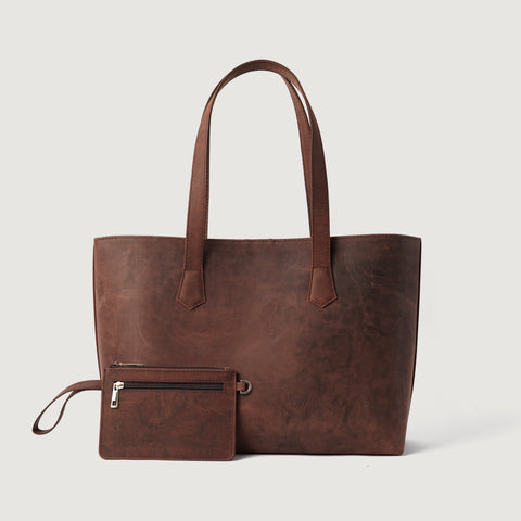 The Bianca Vintage Distressed Brown Leather Tote Bag