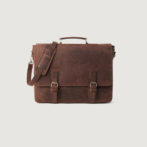 The Cristoph Vintage Distressed Brown Leather Messenger Bag