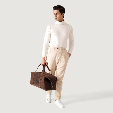 The Dale Duffle Vintage Distressed Brown Leather Duffle Bag