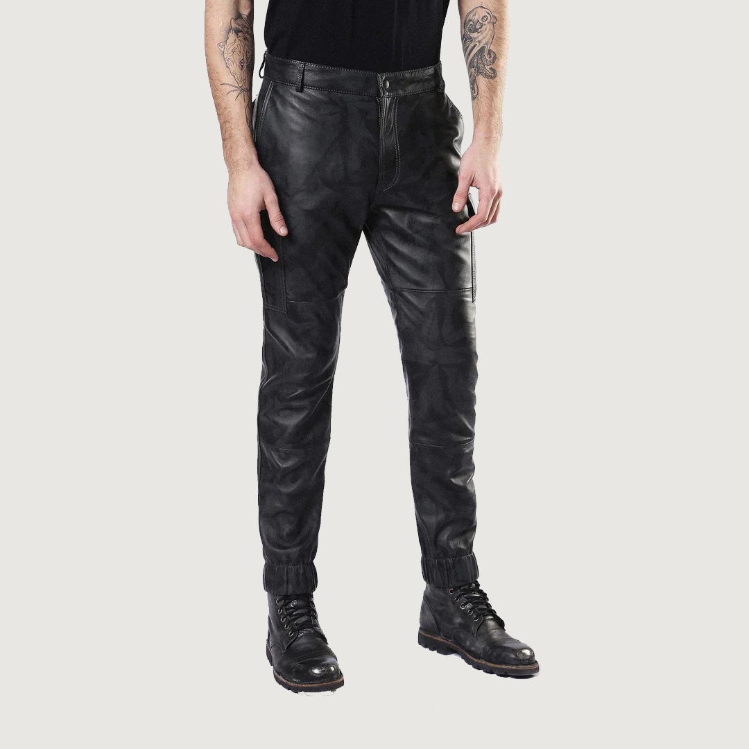 Men's Real Lambskin Leather Pant - Cargo Style