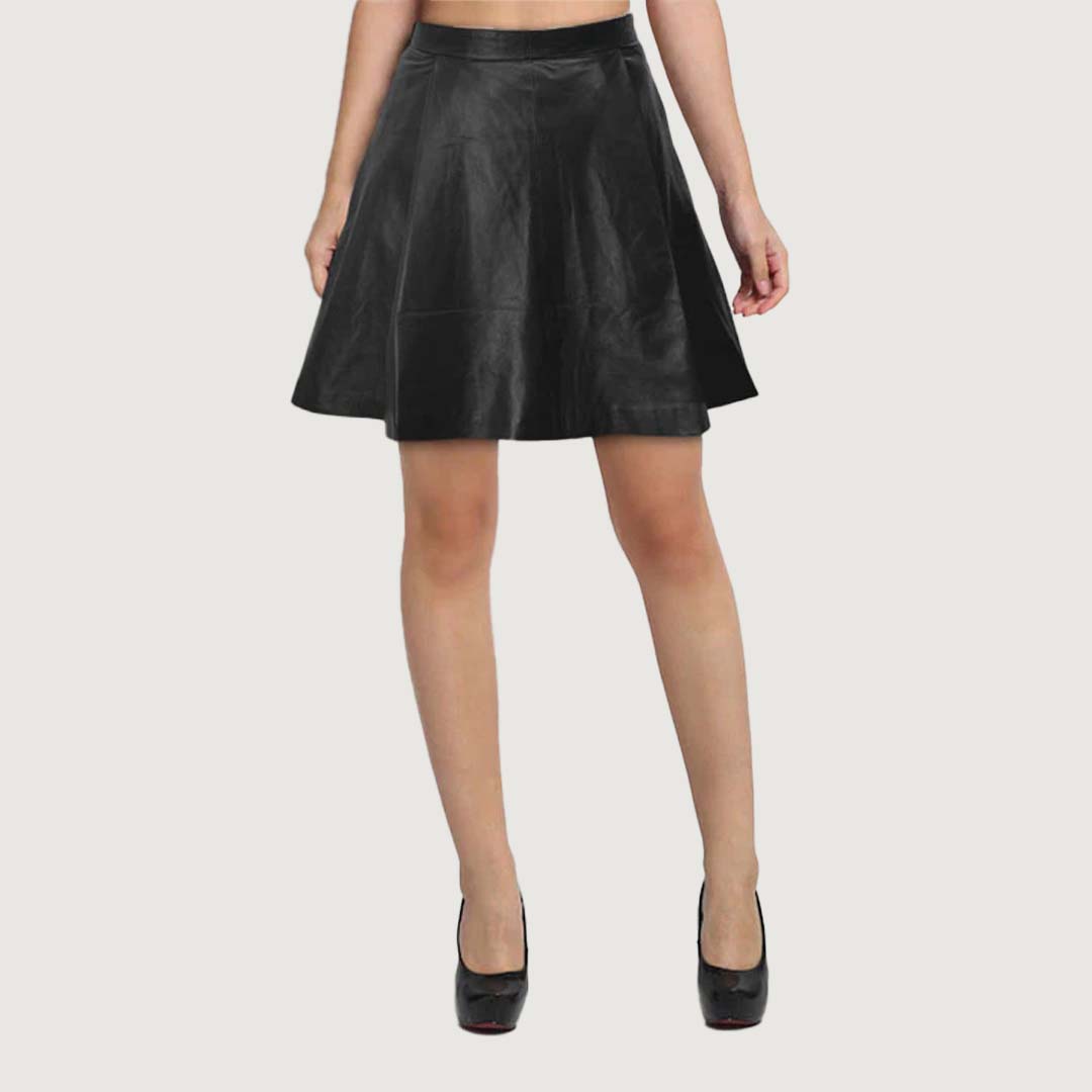 Graceful Flow Leather Skirt