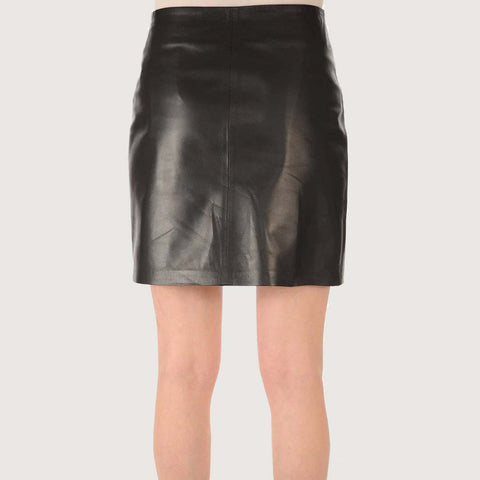 Genuine Lambskin Slim-Fit Leather Skirt