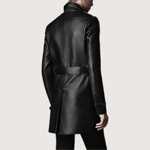 Leather Long Coat #204