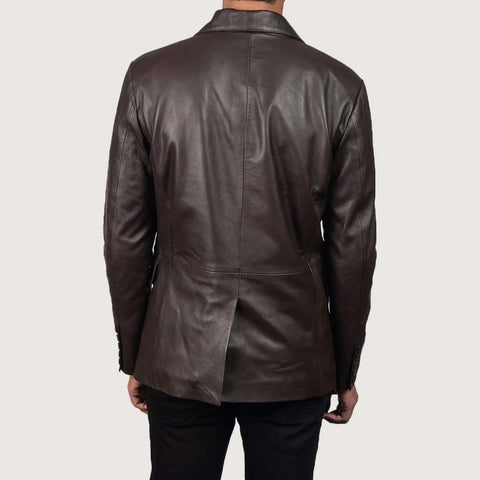 Men's Daron Brown Leather Blazer